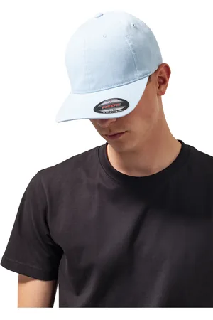Flexfit Oděv sepraná bavlněná tatínková čepice světlemodrá
