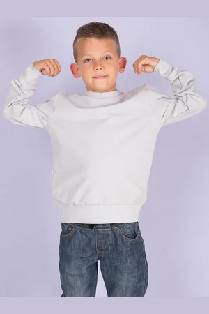 Fashionhunters Světle basic mikina s kapucí pro mladé