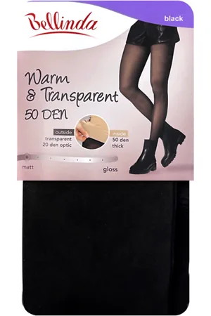 Bellinda Černé dámské teplé punčochové kalhoty Warm & Transparent 50 DEN