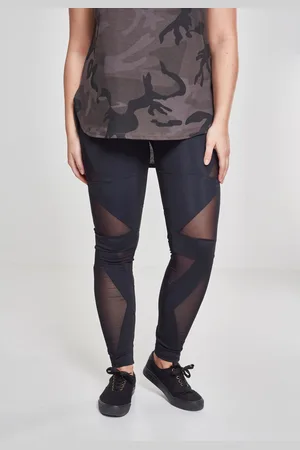 Urban classics Dámské legíny Triangle Tech Mesh blk/blk