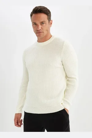 DeFacto Standard Fit Regular Cut Crew Neck Jacquard Knitwear Sweater