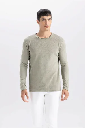 DeFacto Relax Fit Crew Neck Basic Plain Knitwear Sweater