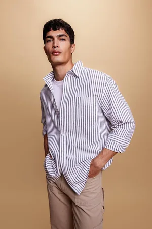 DeFacto Relax Fit Striped Oxford Long Sleeve Shirt