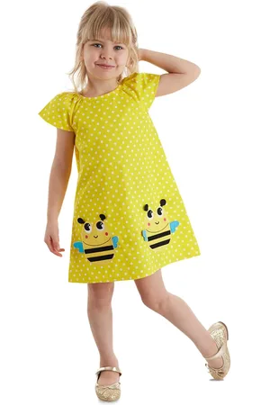 Denokids Dívčí šaty CFF-21Y1-009/Yellow