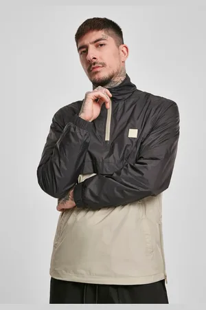 Urban classics Stand Up Collar Pull Over Jacket černá/beton
