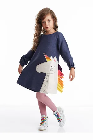 Denokids Dívčí šaty CFF-19K1-039/Navy Blue,White