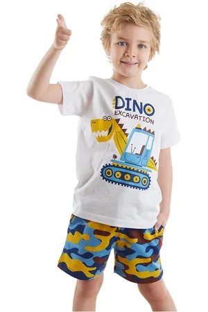 Denokids Dino Goose Boy Summer T-shirt Camouflage Shorts Set