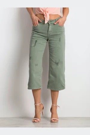 Factory Price Khaki roztrhané džíny
