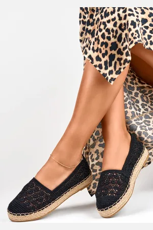 Primohurt Dámské šněrovací černé espadrilky