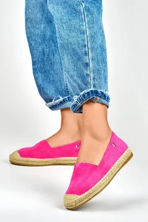 Primohurt Dámské růžové semišové espadrilky