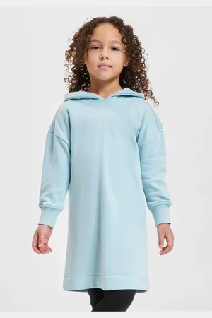 Urban classics Dívčí oversized Terry Hoody šaty oceánově modré