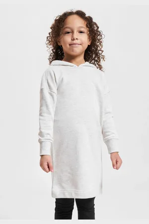 Urban classics Dívčí oversized froté šaty s kapucí světle šedé