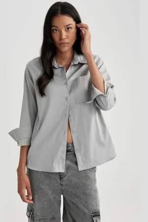 DeFacto Oversize Wide Fit Poplin Long Sleeve Shirt