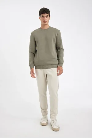 DeFacto Relax Fit Waist Tie Elastic Leg Pocket Basic Plain Thick Jogger Sweatpants