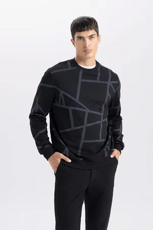 DeFacto Modern Fit Crew Neck Patterned Sweatshirt