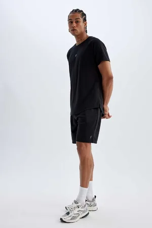 DeFacto Black Fit Slim Fit Slim Fit Zipper Pocket Quick Drying Sports Shorts