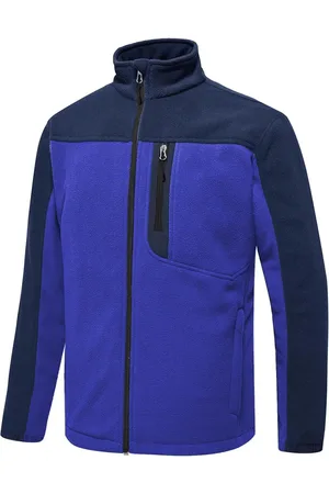 Dewberry 10914 Zippered Mens Fleece Jacket-BLUE