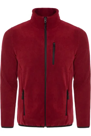 Dewberry 24601 5 Pocket Outdoor Full Zipper Fleece Jacket-BORDEAUX