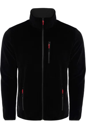 Dewberry 24601 5 Pocket Outdoor Full Zipper Fleece Jacket-BLACK