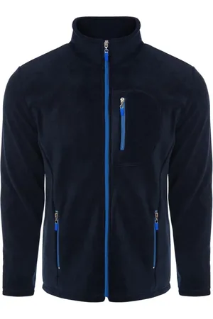 Dewberry 24601 5 Pocket Outdoor Full Zipper Fleece Jacket-NAVYVERT-2
