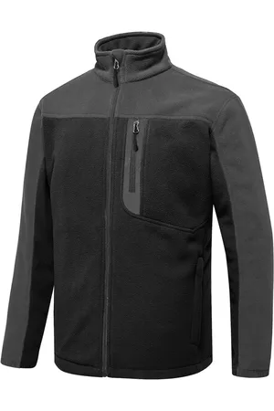 Dewberry 10914 Zippered Mens Fleece Jacket-BLACK