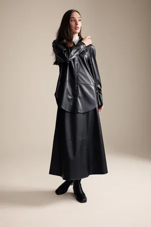 DeFacto A-Line Faux Leather Maxi Skirt