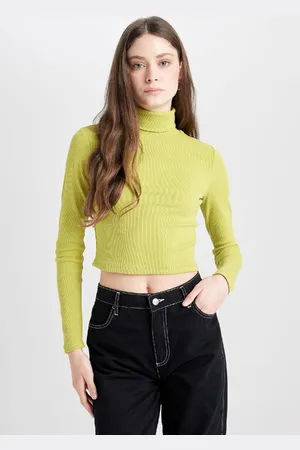DeFacto Coool Fitted Turtleneck Ribbed Camisole Basic Plain Long Sleeve T-Shirt