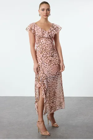 Trendyol Powder Floral A-line Maxi Woven Dress