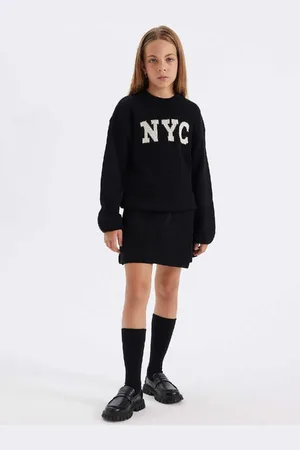 DeFacto Girl Black Basic Knit School Shorts Skirt