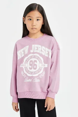 DeFacto Girl Relax Fit Crew Neck University Printed Sweatshirt