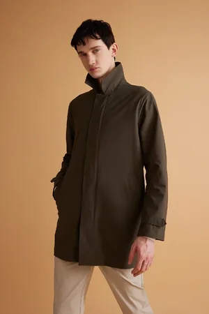 DeFacto Water Repellent Windproof Slim Fit Parka Coat Slim Cut Polo Collar Zippered Pocket