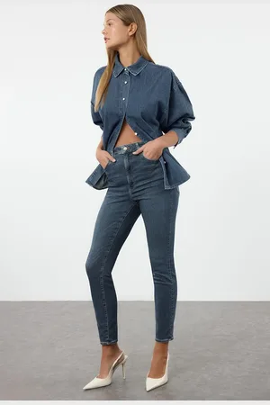 Trendyol Blue High Waist Skinny Jeans