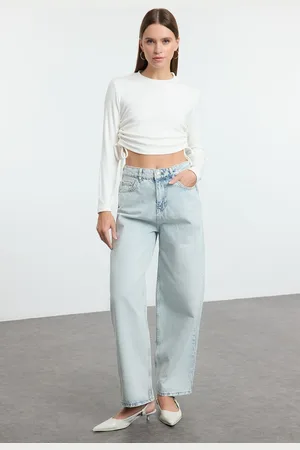 Trendyol Light Blue High Waist Barrel Baggy Jeans
