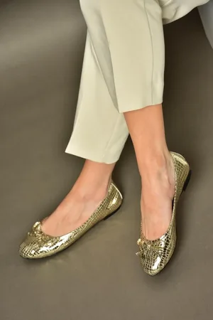 Fox S726056307 Gold Snake Printed Women