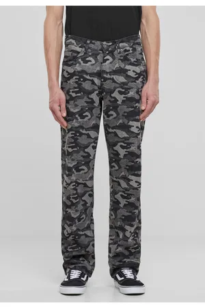 Urban classics Pánské džíny Laser Camo maskáčové/šedé