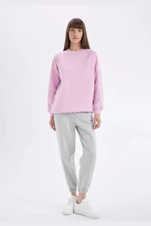 DeFacto Jogger Sweatpants Basic Plain High Waist Elastic Leg Pocket