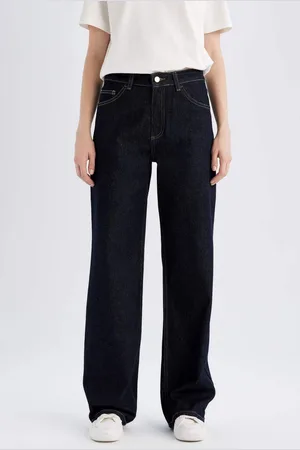 DeFacto Straight Wide Fit High Waist Wide Leg Long Jeans