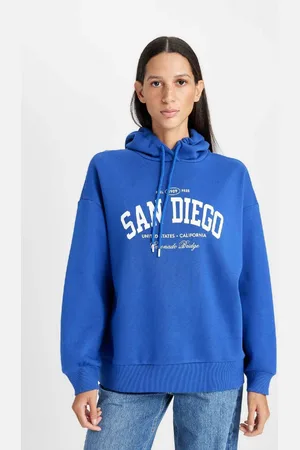 DeFacto Oversize Wide Pattern Hooded Printed Thick Sweatshirt