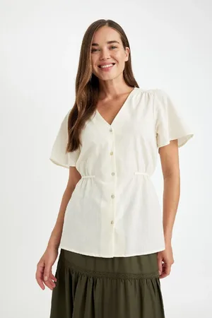 DeFacto Regular Fit V Neck Short Sleeve Shirt