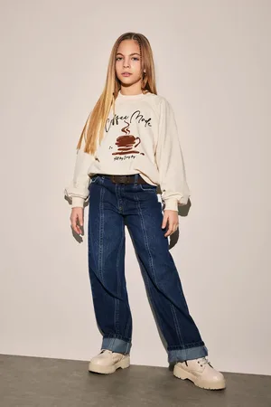 DeFacto Girl Wide Leg Folded Leg Jean Trousers
