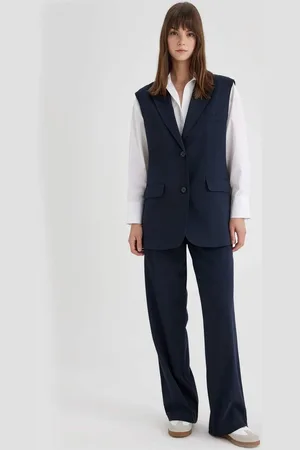 DeFacto Wide Leg Wide Leg Pocket Darted Plain Basic Classic Trousers