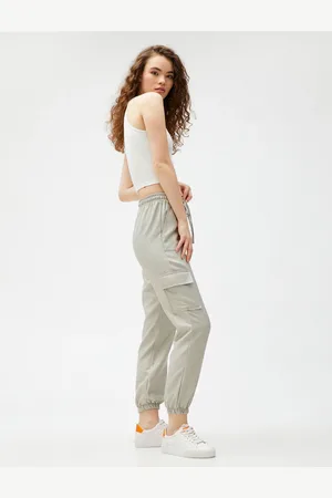 Koton Cargo Trousers Tied Waist Pocket Detail Elastic Leg