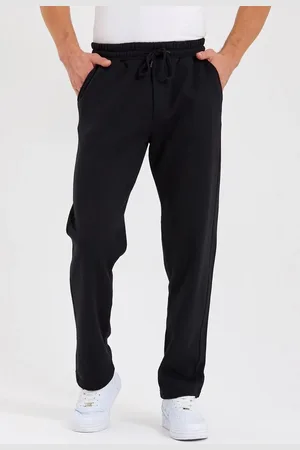 Dewberry 62819 Straight Leg Back Pocket Detailed Sweatpants-BLACK