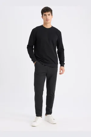 DeFacto Slim Fit Straight Leg Waist Laced Pocket Pique Sweatpants