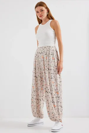 Bigdart 6665 Patterned Shalwar Trousers - Cream