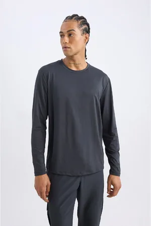 DeFacto Fit Standard Fit Crew Neck Long Sleeve Basic Plain T-Shirt