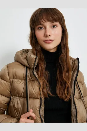 Koton Puffer Jacket with Hooded Zipper Pocket Detail