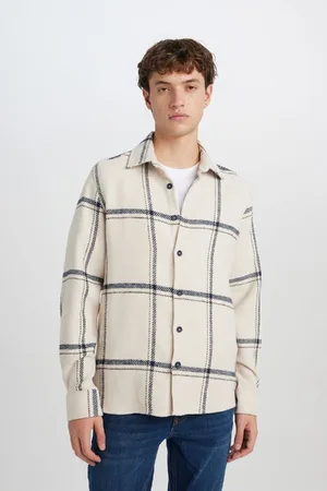 DeFacto Modern Fit Polo Collar Lumberjack Long Sleeve Shirt