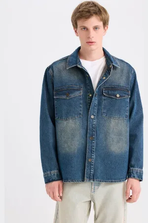 DeFacto Relax Fit Long Sleeve Pocket Jean Shirt Jacket