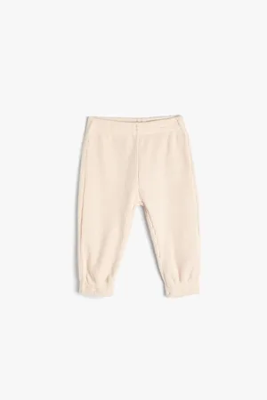 Koton Basic Jogger Sweatpants Tie Waist Ribbed